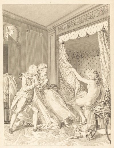 El indiscreto de Francois Nicolas Barthelemy Dequevauviller after Antoine Borel