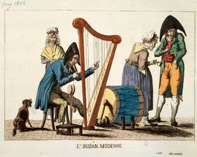 Caricatura del Ossian moderno de Francois Nicolas Martinet