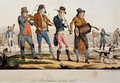 Trovadores por François Nicolas Martinet (1739-después de 1796), grabado, Francia de Francois Nicolas Martinet