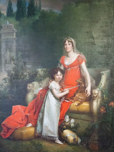 Elisa Bonaparte Baciocchi con su hija Napoleona Elisa de Baron François Pascal Simon Gérard