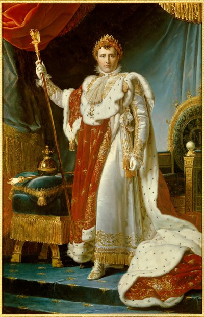 Retrato de cuerpo entero de Napoleón I en traje de coronación (1769-1821) Emperador de los franceses de Baron François Pascal Simon Gérard