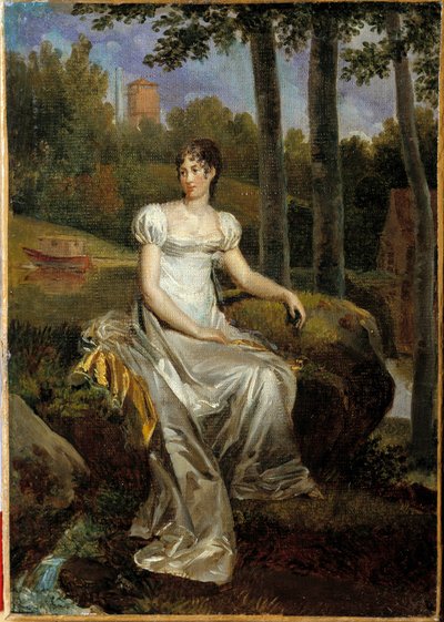 Retrato de Desiree Clary (1777-1860) esposa de Bernadotte, Reina de Suecia, representada como Princesa de Monte Corvo en el parque del castillo de Bellevue de Baron François Pascal Simon Gérard