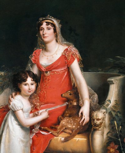 Retrato de la princesa Elisa Bonaparte con su hija (detalle) de Baron François Pascal Simon Gérard