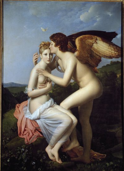 Psique y Cupido, también llamado Psique recibiendo el primer beso de Cupido de Baron François Pascal Simon Gérard
