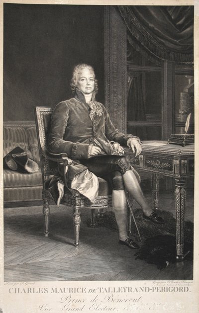 Charles Maurice de Talleyrand-Perigord, Príncipe de Benevento, Vice Gran Elector, pub. 1809 de Francois Pascal Simon Gerard