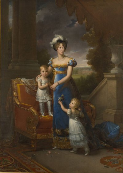 Duquesa de Berry con los niños Louise Marie Thérèse d