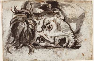 Cabeza de un hombre con la boca abierta y los ojos muy abiertos de Francois Pascal Simon Gerard