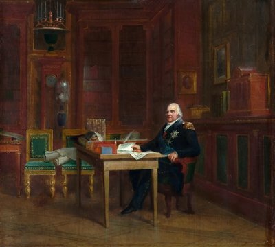 Luis XVIII 1755-1824 en su estudio en las Tullerías de Francois Pascal Simon Gerard