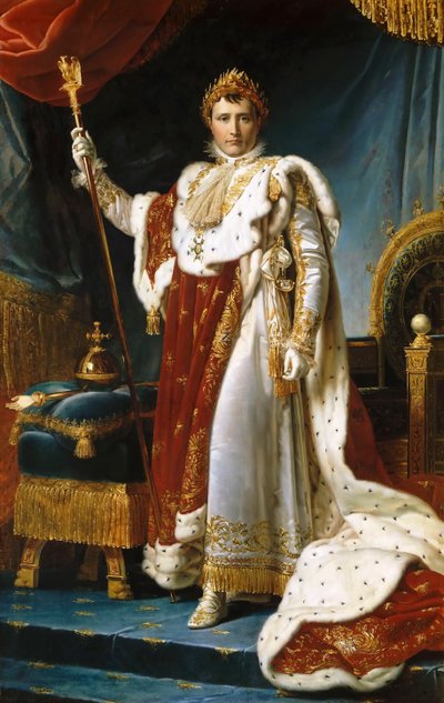 Retrato del Emperador Napoleón I Bonaparte 1769-1821 en sus ropas de coronación de Francois Pascal Simon Gerard