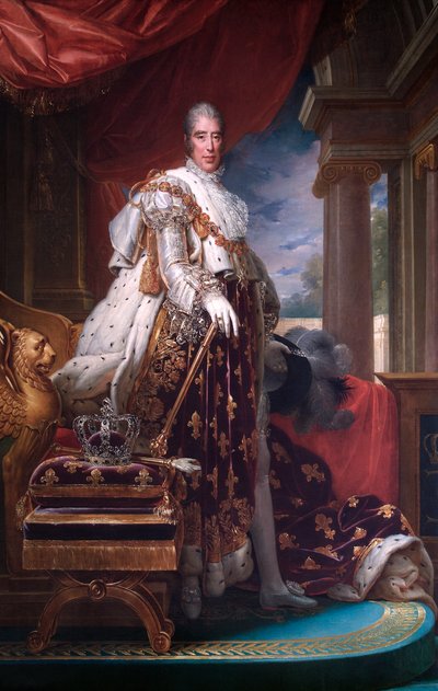 Retrato del Rey Carlos X de Francia en sus ropas de coronación, c1824 de Francois Pascal Simon Gerard