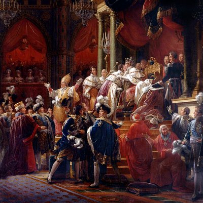 La coronación del rey Carlos X, 29 de mayo de 1825 en la Catedral de Reims (detalle) de Francois Pascal Simon Gerard
