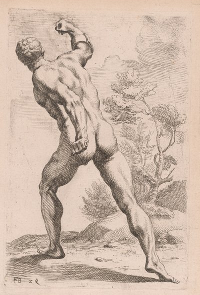 El Gladiador Borghese, vista trasera (lámina 29) de Francois Perrier