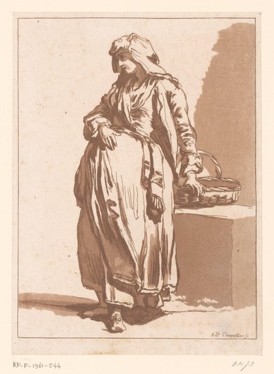 Mujer granjera con una cesta de Francois Philippe Charpentier