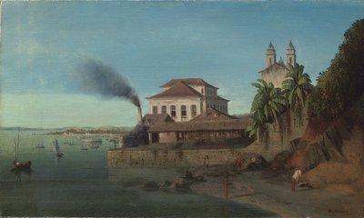 Solar do Unhão, con la iglesia de N. S. de Conceição da Praia, Salvador de Bahía de Francois Rene Moreaux