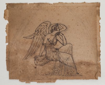 Figura alegórica, c.1825 (tinta y tiza sobre papel) de Francois Rude