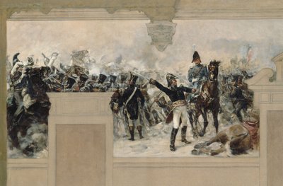 Croquis del ayuntamiento de Pantin: Defensa de Pantin en 1814 por el general Compans de Francois Schommer