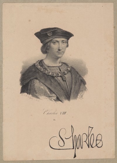 Carlos VIII (1470, Amboise - 1498, Amboise) – rey de Francia desde 1483, de la dinastía de los Valois de Francois Seraphin Delpech