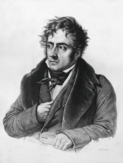 Retrato de Francois-Rene, vizconde de Chateaubriand (1768-1848), escritor, político, diplomático e historiador francés de Francois Seraphin Delpech