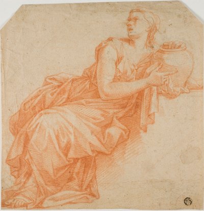 Mujer drapeada sosteniendo una urna de Francois Verdier