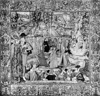 Festival en honor de los embajadores polacos en presencia de Catalina de Médici (1519-89) y Enrique III (1551-89) de Francois after Quesnel