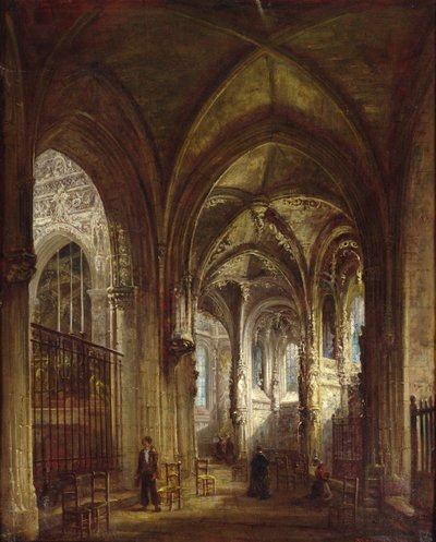 Interior de la iglesia de San Pedro, Caen, 1861 de Francois d
