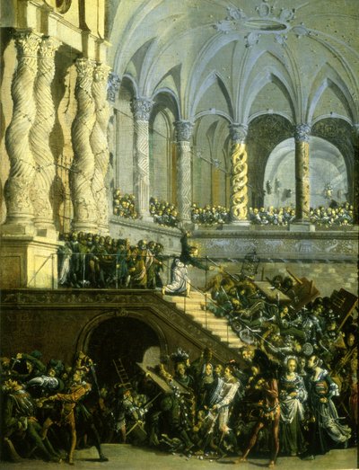 Cristo expulsando a los mercaderes del templo de Francois de Nome
