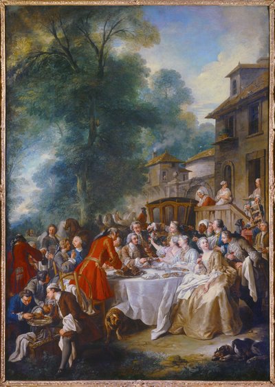 Almuerzo de caza. Pintura de Jean François De Troy (1679-1752) de Francois de Troy