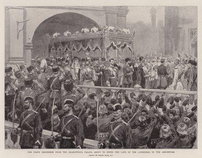 La Procesión del Zar desde la Granovitaya Palata a punto de entrar en la Puerta de la Catedral de la Asunción de Frank (after) Dadd