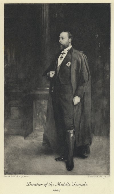 El Príncipe de Gales, el futuro Rey Eduardo VII, como miembro del Middle Temple de Frank (after) Holl