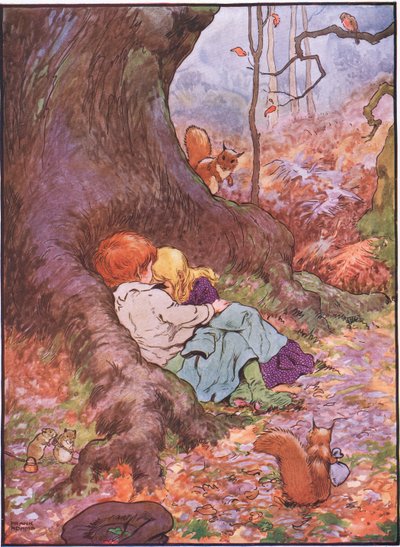Niños en el Bosque, 1930s de Frank Adams