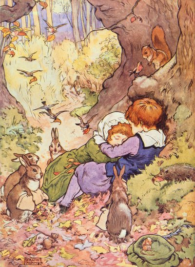 Niños en el bosque de Mi libro de cuentos infantiles, pub. por Blackie & Son de Frank Adams