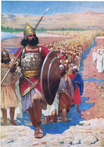 Cruzando el Jordán, de El Libro de Imágenes de la Biblia publicado por Thomas Nelson, c.1950 de Frank Adams