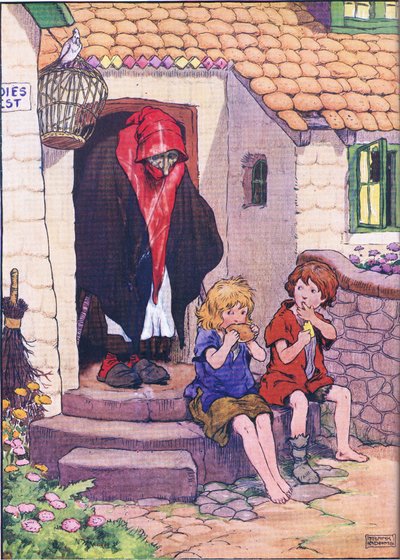 Hansel, Gretel y la bruja, de Hansel y Gretel publicado por Blackie & Son Limited, c.1940 de Frank Adams