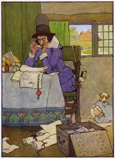 Ilustración para Babes in the Wood (litografía en color) de Frank Adams