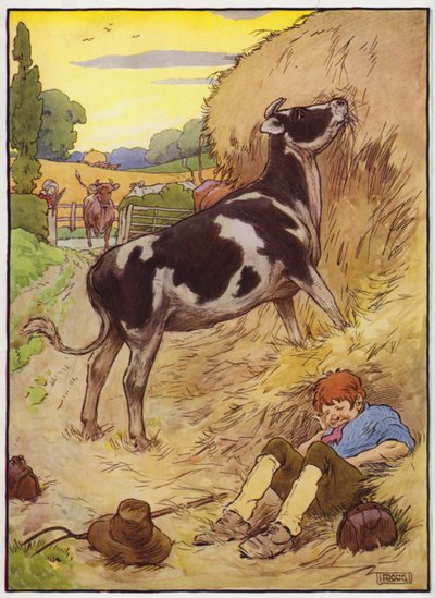 Ilustración para Old Dame Trot y su Cerdo de Frank Adams