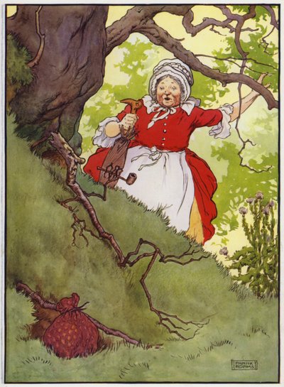 Ilustración para Old Dame Trot y su cerdo de Frank Adams