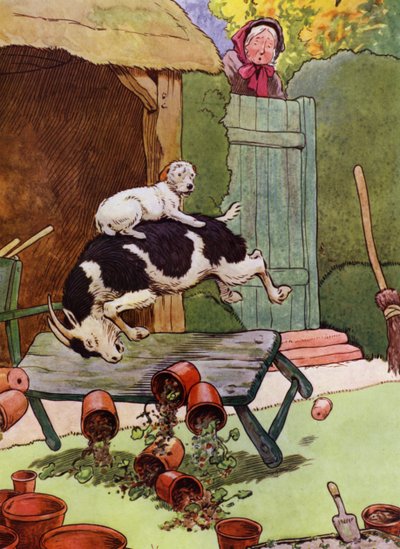Ilustración para Old Mother Hubbard de Frank Adams