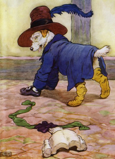 Ilustración para Vieja Madre Hubbard (litografía en color) de Frank Adams