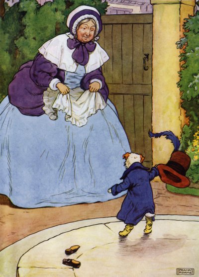 Ilustración para Vieja Madre Hubbard (litografía en color) de Frank Adams