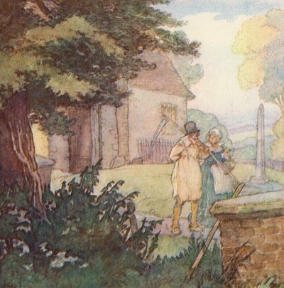 Ilustración para The Scholar-Gipsy de Matthew Arnold (litografia en color) de Frank Adams