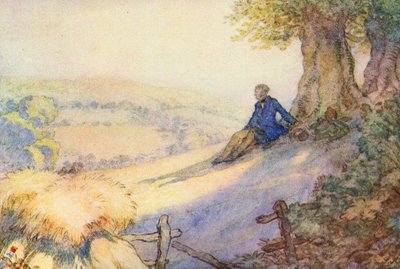Ilustración para The Scholar-Gipsy de Matthew Arnold (litografia en color) de Frank Adams