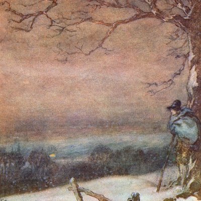 Ilustración para The Scholar-Gipsy de Matthew Arnold (litografia en color) de Frank Adams