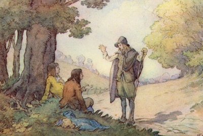 Ilustración para The Scholar-Gipsy de Matthew Arnold (litografia en color) de Frank Adams
