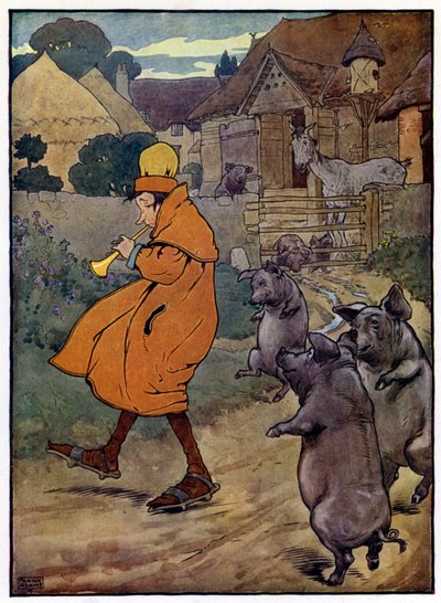 Ilustración para La Historia de Tom El Hijo del Flautista de Frank Adams