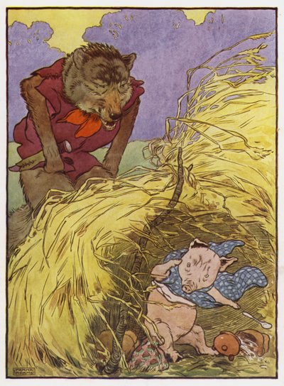 Ilustración para Los Tres Cerditos de Frank Adams