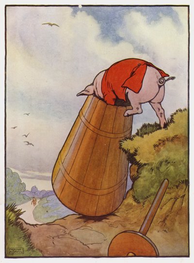 Ilustración para Los Tres Cerditos de Frank Adams