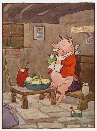 Ilustración para Los Tres Cerditos de Frank Adams