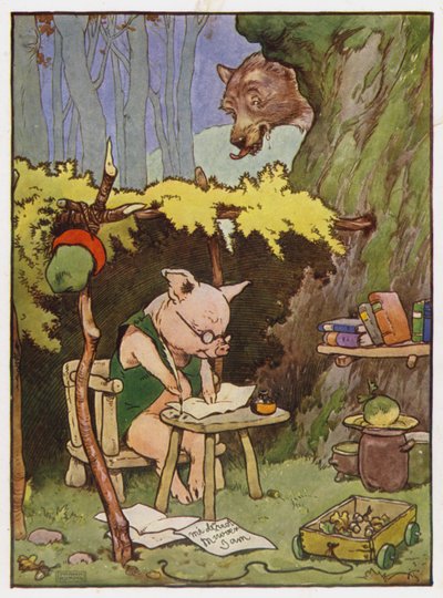 Ilustración para Los Tres Cerditos de Frank Adams