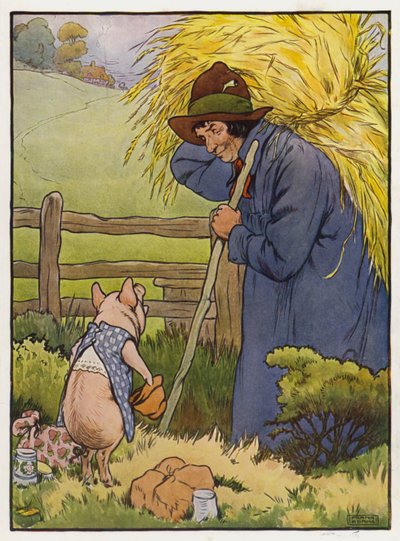 Ilustración para Los Tres Cerditos de Frank Adams