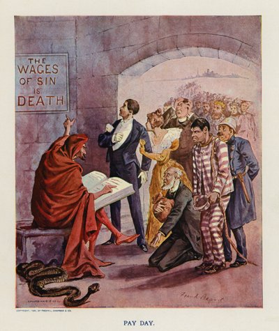 Día de pago (litografía en color) de Frank Beard